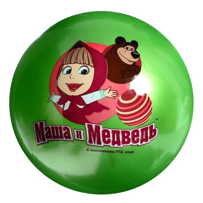 Мяч Маша и Медведь с наклейкой ПВХ, 23 см 9841824 9841824 - фото 166245