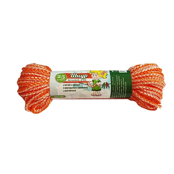 Шнур бельевой Умничка д-3мм L-25м МП MPU2285 - фото 166719