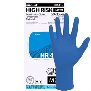 Перчатки резиновые Manual HR М 1*25 синие