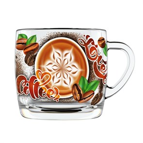 Кружка 0,3л стекло Кофенечка 2134-ДК 2134-ДК