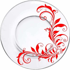 Тарелка сервировочная стекло Криуль(красный) арт.327/1-ДКК 327/1-ДКК