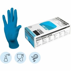 Перчатки резиновые Manual HR L 1*25 синие А123