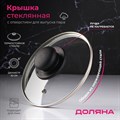 Крышка стеклянная d=16 см Доляна нержавеющий обод пласт ручка 9293621 9293621 - фото 161618