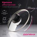 Крышка стеклянная d=18 см для сковороды и кастрюли Доляна нерж од, пл ручка9293622 9293622 - фото 162729