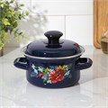 Кастрюля 1л эмаль цилиндр ободок деколь 5094163 5094163 - фото 168330