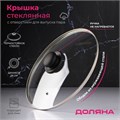 Крышка стеклянная d=28 см для сковороды и кастрюли Доляна нержавеющий обод, пл. ручка 9293627 9293627 - фото 169082